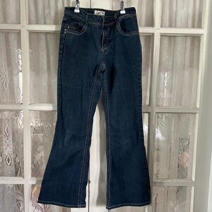 😉Bundle Days😉 Lei Sophia Hiphugger Flare Dark Wash Jeans Brown White Swirl